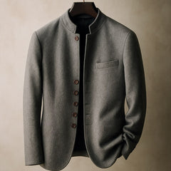 Men's Stand-Collar Jacket Tailored Fit Long Sleeve Casual Everyday Outerwear