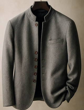 Men's Stand-Collar Jacket Tailored Fit Long Sleeve Casual Everyday Outerwear