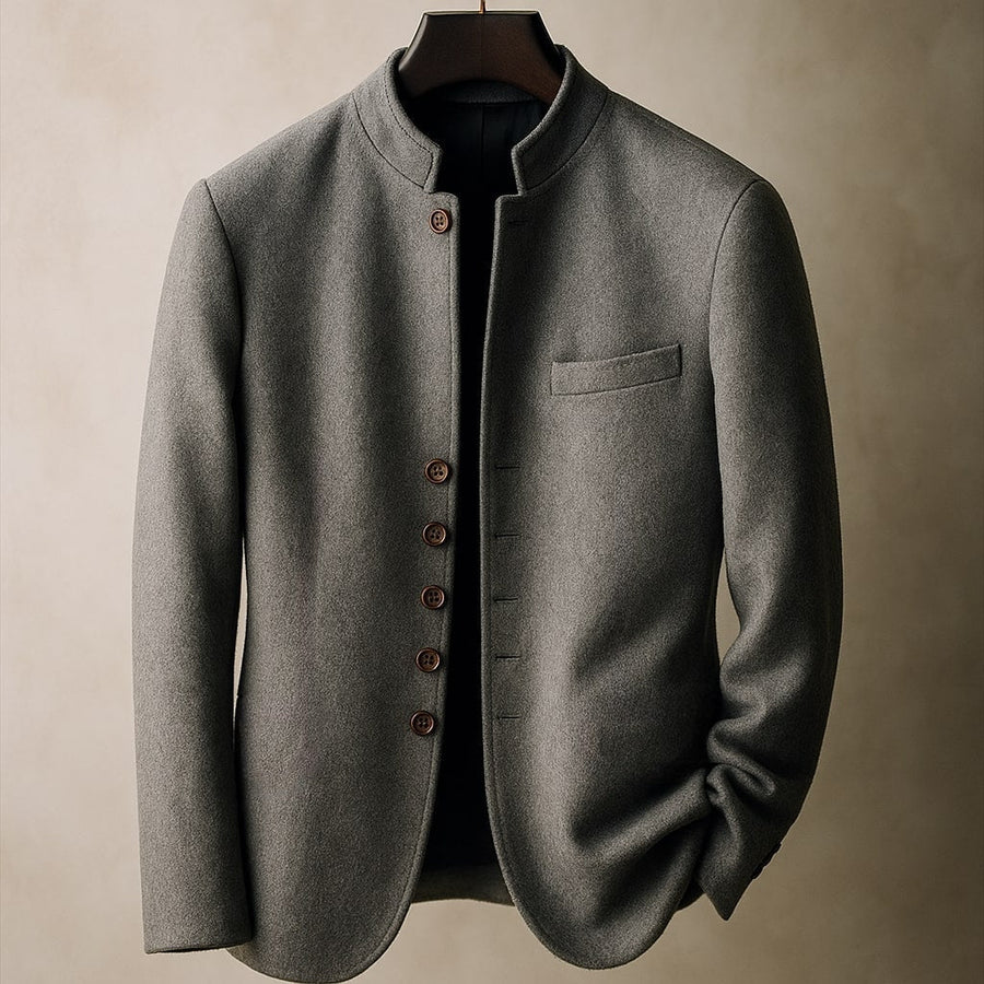 Men's Stand-Collar Jacket Tailored Fit Long Sleeve Casual Everyday Outerwear