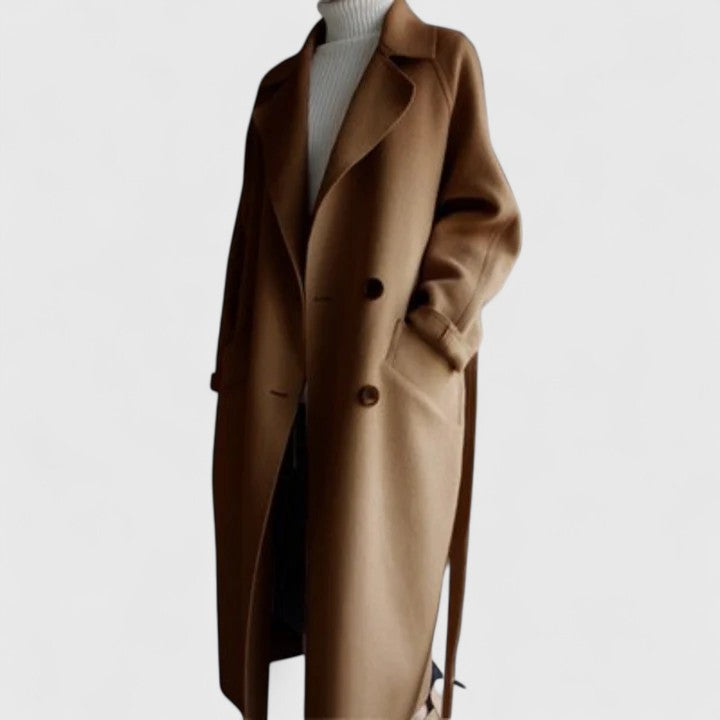 Women's Classic Elegant Coat Tailored Fit Long Sleeve Notched Collar Button-Up Outerwear