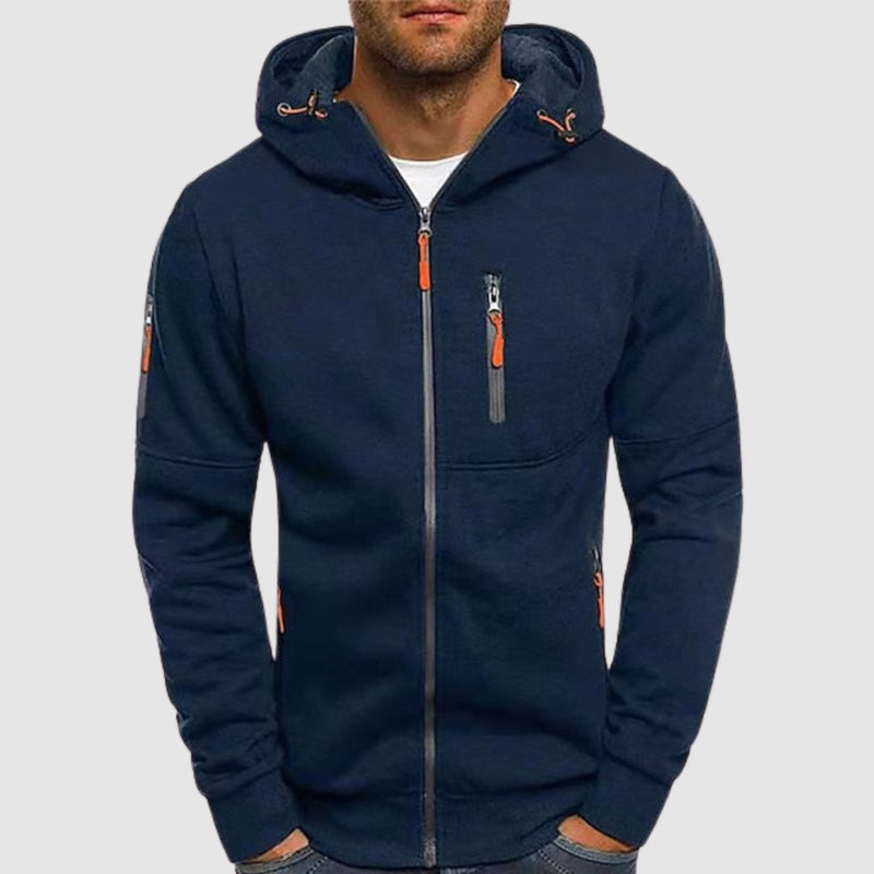 Men's Casual Zip-Up Hoodie Relaxed Fit Long Sleeve Everyday Layering