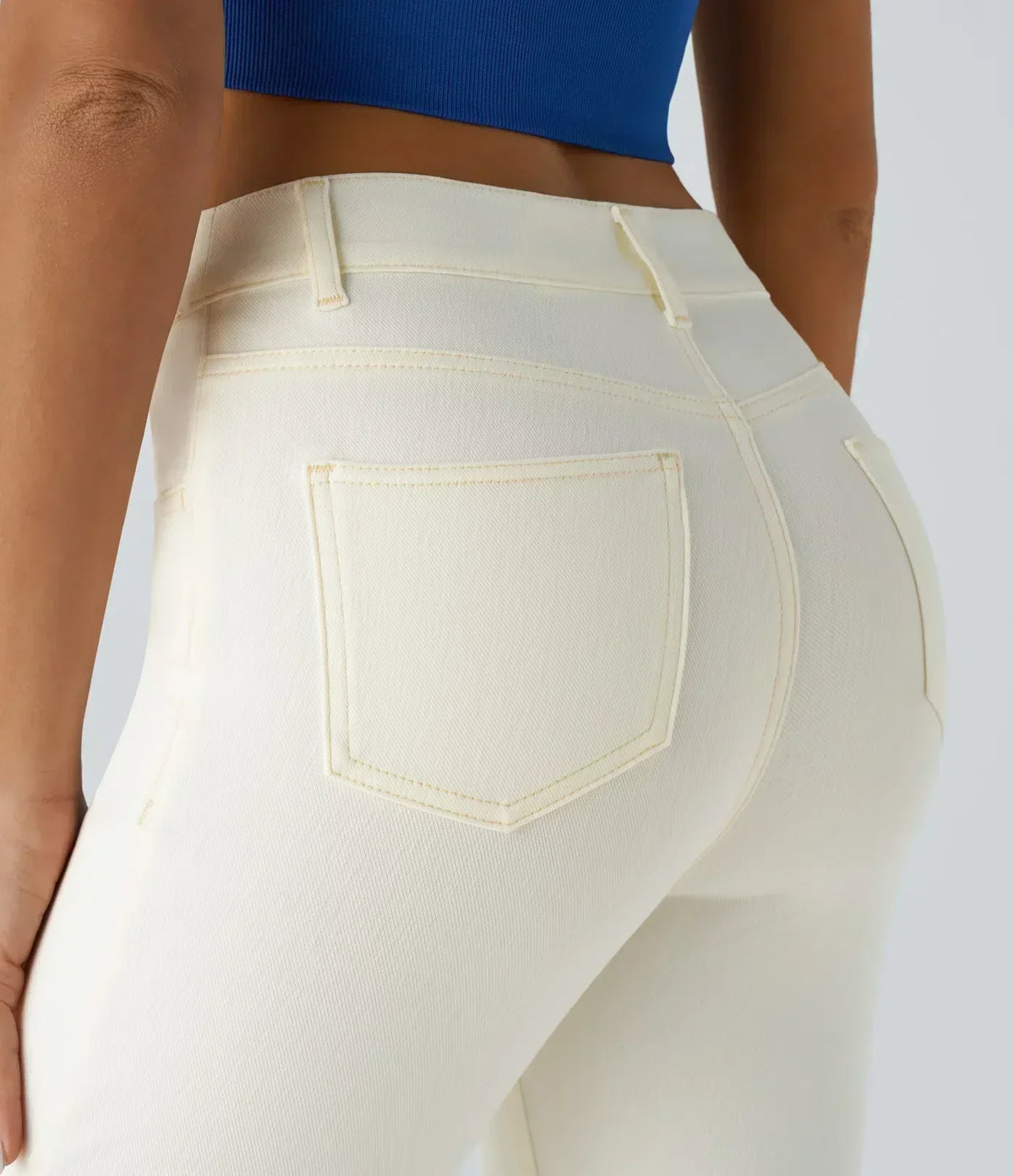 Women's High-Waisted Elastic Pants Stretchy Fit Everyday Casual Wear