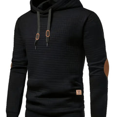 Men's Casual Waffle-Knit Hoodie Long Sleeve Relaxed Fit Everyday Wear