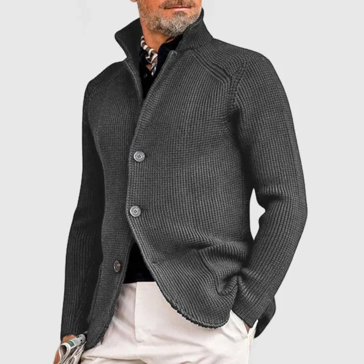 Men's Fine-Knit Cardigan Long Sleeve Button Closure Casual Layering