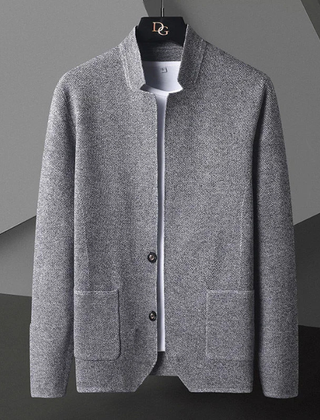 Men's Smart Wool Blend Jacket Tailored Fit Long Sleeve Button-Up Stylish Everyday
