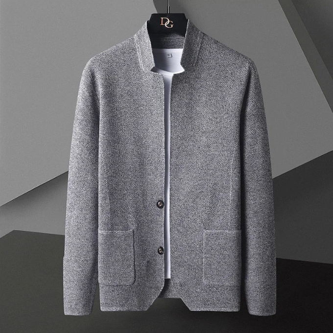 Men's Smart Wool Blend Jacket Tailored Fit Long Sleeve Button-Up Stylish Everyday
