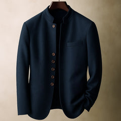 Men's Stand-Collar Jacket Tailored Fit Long Sleeve Casual Everyday Outerwear