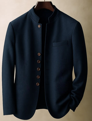 Men's Stand-Collar Jacket Tailored Fit Long Sleeve Casual Everyday Outerwear