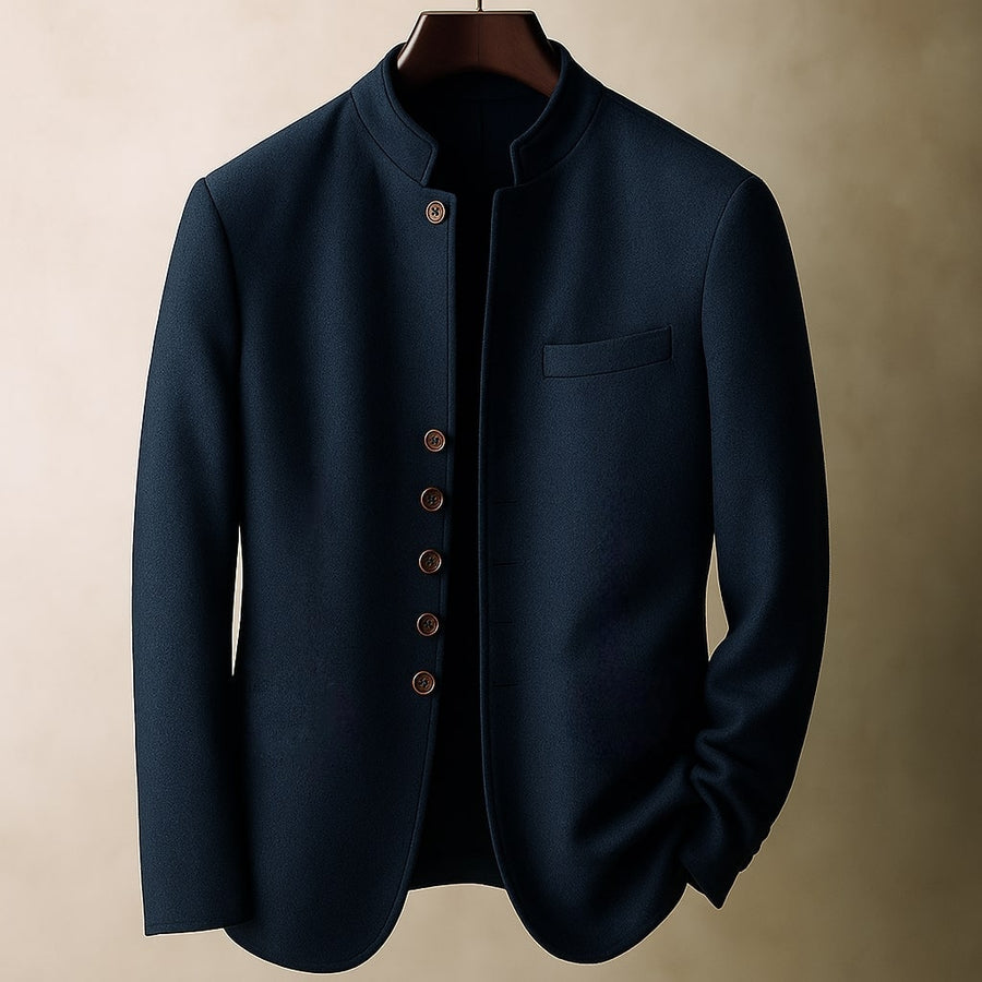 Men's Stand-Collar Jacket Tailored Fit Long Sleeve Casual Everyday Outerwear