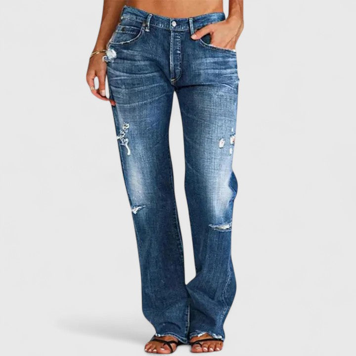 Women's Elegant High-Waisted Jeans Slim Fit Classic Styling Everyday Wear