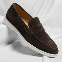 Men's Suede Penny Loafers Classic Slip-On Casual Stylish Everyday Footwear