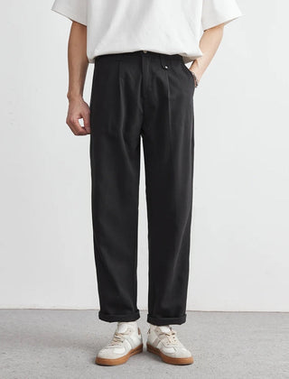 Men's Casual Wide-Leg Pants Relaxed Fit Everyday Smart