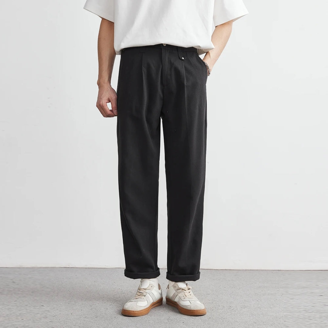Men's Casual Wide-Leg Pants Relaxed Fit Everyday Smart