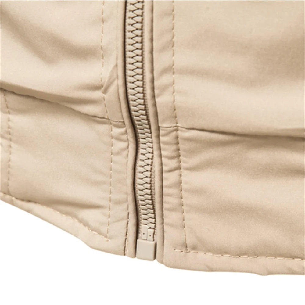 Men's Bomber Jacket Relaxed Fit Zip Front Ribbed Cuffs Casual Everyday