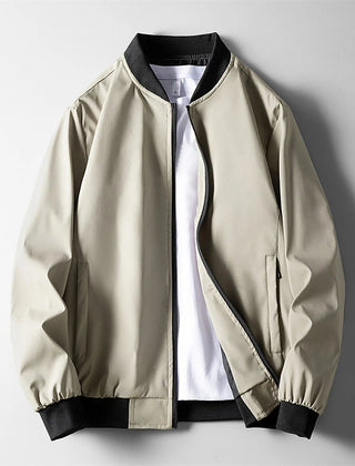 Men's Casual Bomber Jacket Zip Front Classic Fit Everyday Layering