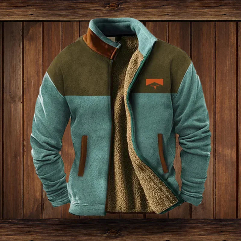 Men's Fleece Vest Relaxed Fit Full-Zip Stand Collar Casual Layering