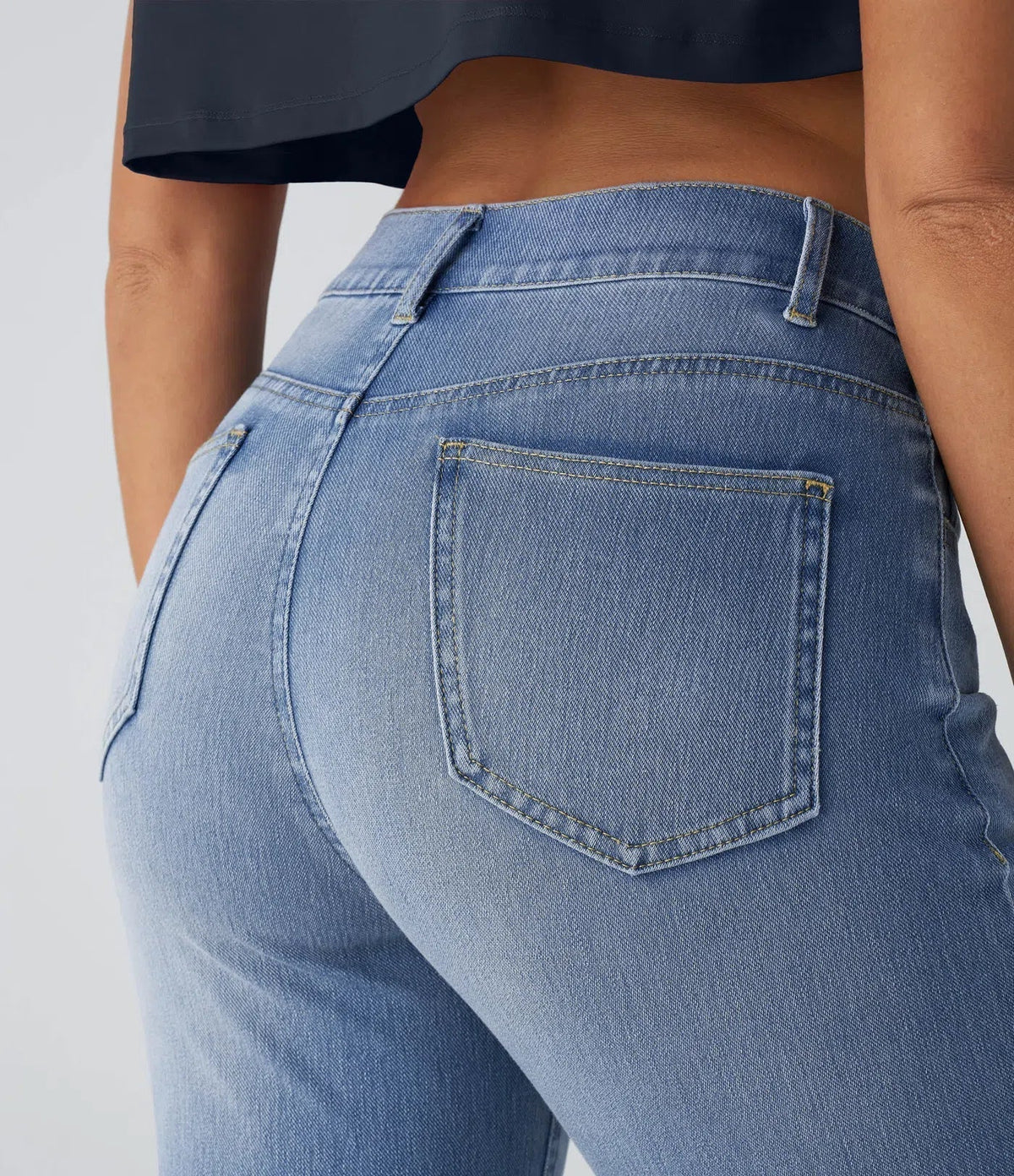 Women's High-Waisted Elastic Pants Stretchy Fit Everyday Casual Wear