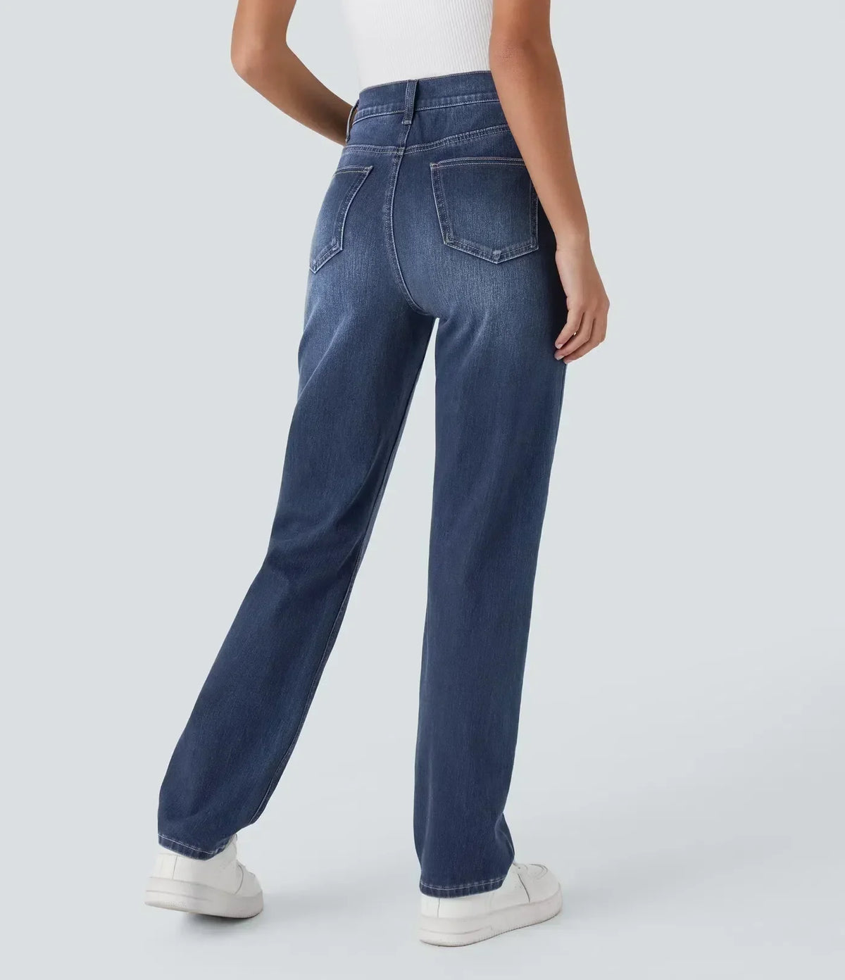 Women's High-Waisted Elastic Pants Stretchy Fit Everyday Casual Wear