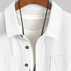 Men's Long-Sleeve Overshirt Button-Up Pocketed Casual Everyday Style