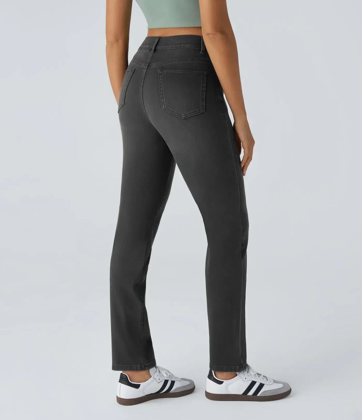 Women's High-Waisted Elastic Pants Stretchy Fit Everyday Casual Wear