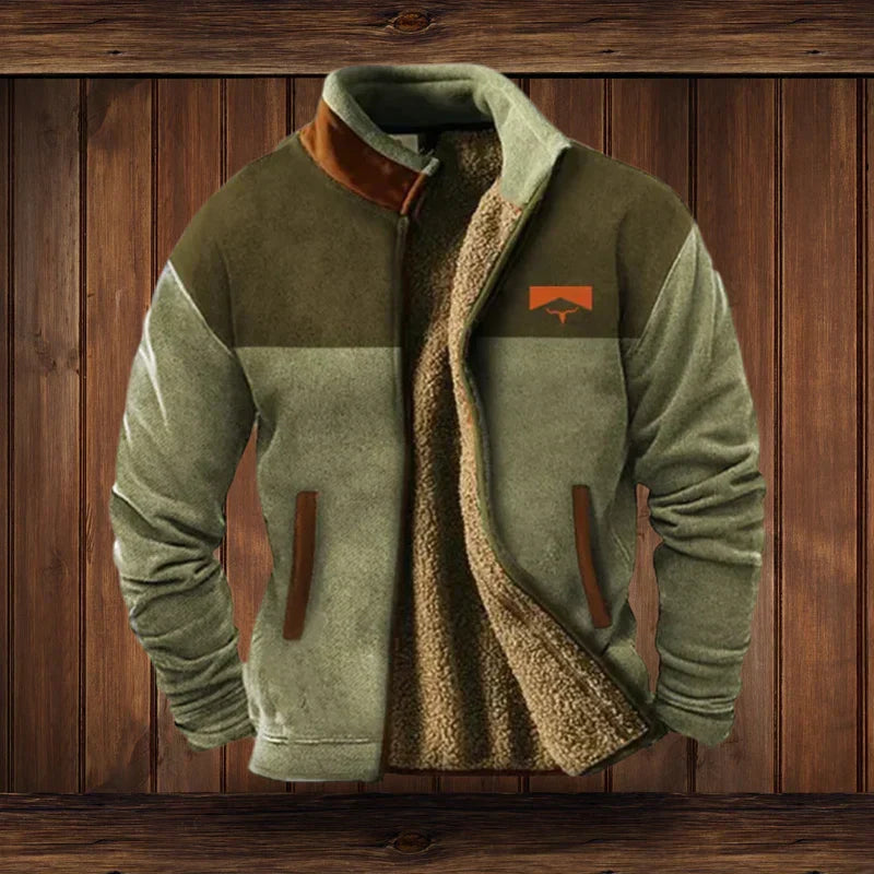 Men's Fleece Vest Relaxed Fit Full-Zip Stand Collar Casual Layering