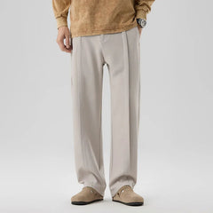 Men's Tailored Pleated Pants Relaxed Fit Smart-Casual Office