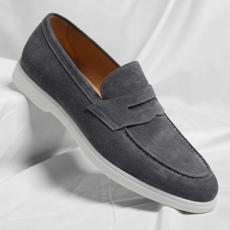 Men's Suede Penny Loafers Classic Slip-On Casual Stylish Everyday Footwear