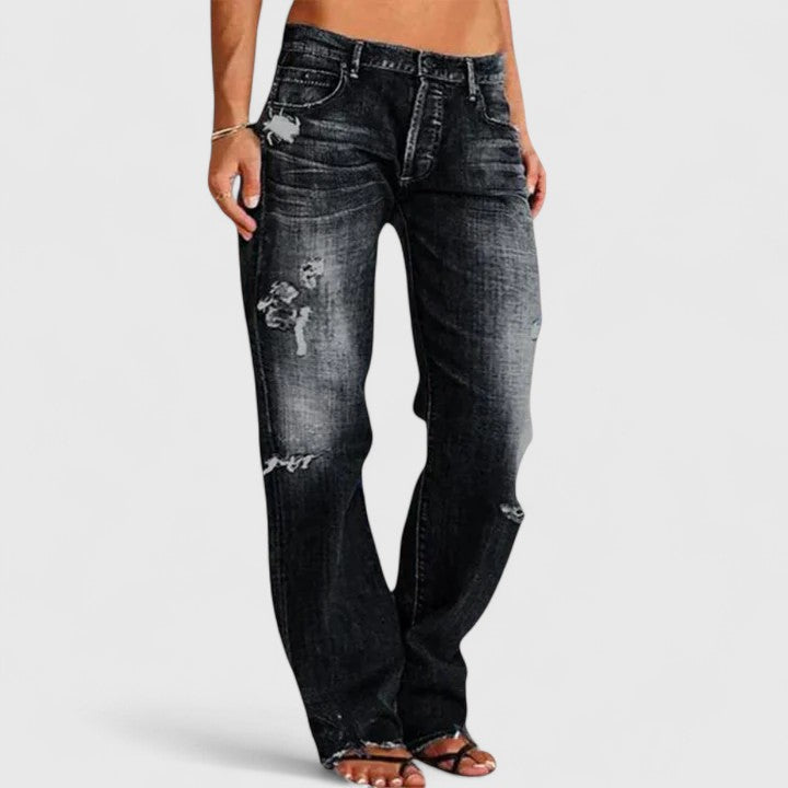 Women's Elegant High-Waisted Jeans Slim Fit Classic Styling Everyday Wear