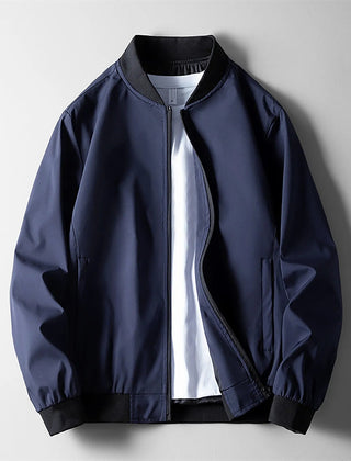 Men's Casual Bomber Jacket Zip Front Classic Fit Everyday Layering