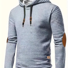 Men's Casual Waffle-Knit Hoodie Long Sleeve Relaxed Fit Everyday Wear