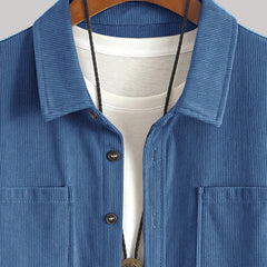 Men's Long-Sleeve Overshirt Button-Up Pocketed Casual Everyday Style