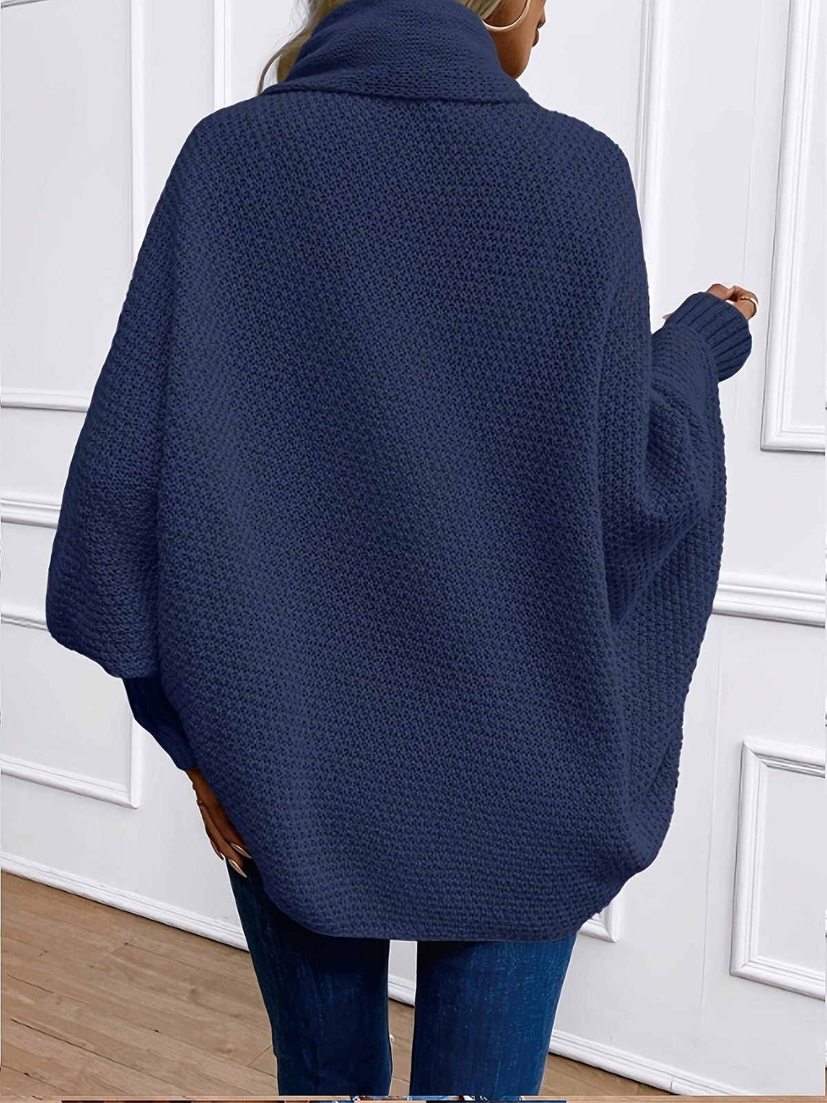 Women's Oversized Knit Cardigan Shawl Collar Dolman Sleeve Relaxed Style