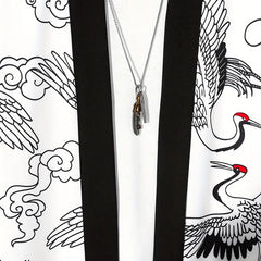 Men's Kimono Cardigan Open Front Relaxed Fit Casual Layering