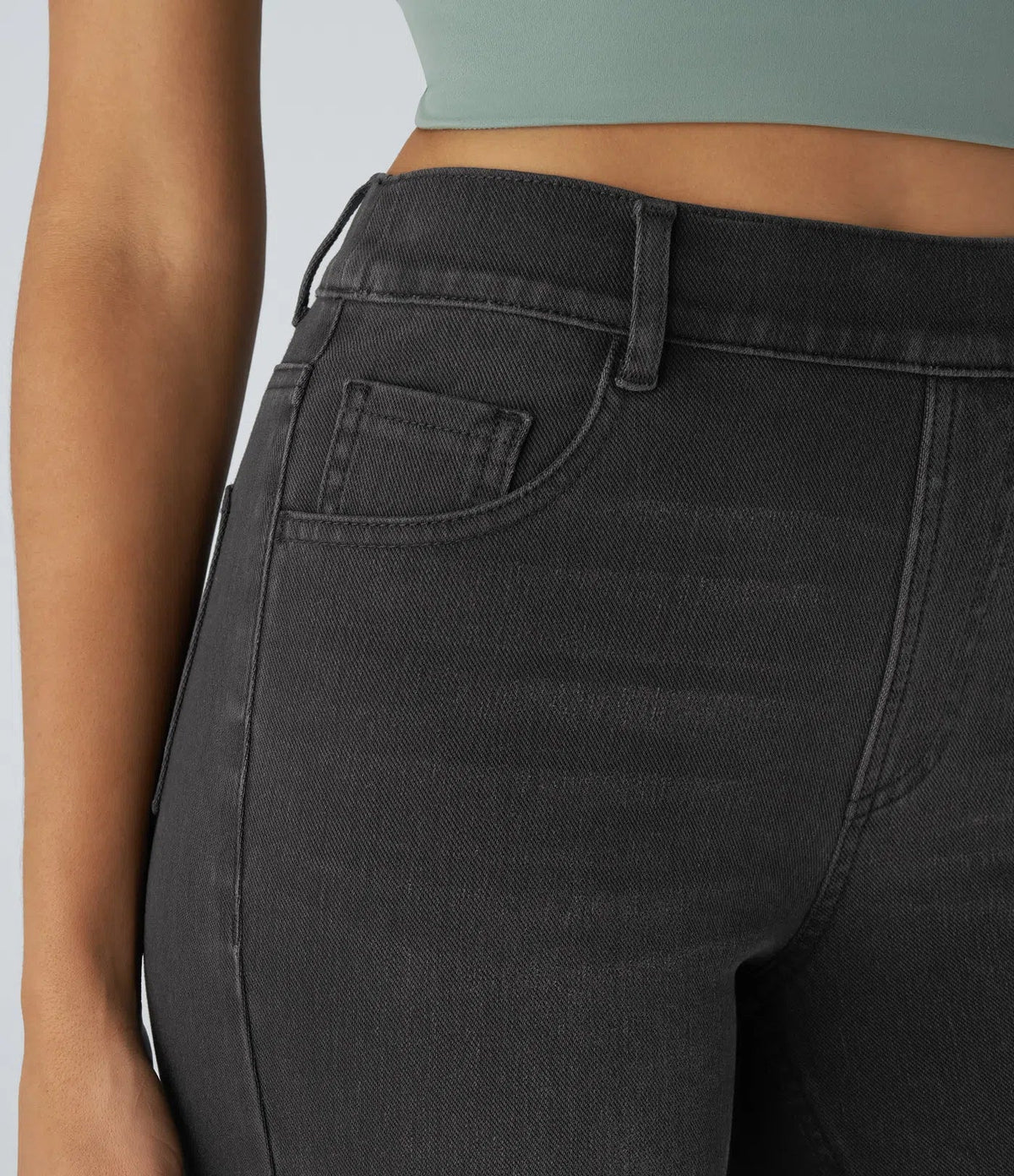 Women's High-Waisted Elastic Pants Stretchy Fit Everyday Casual Wear