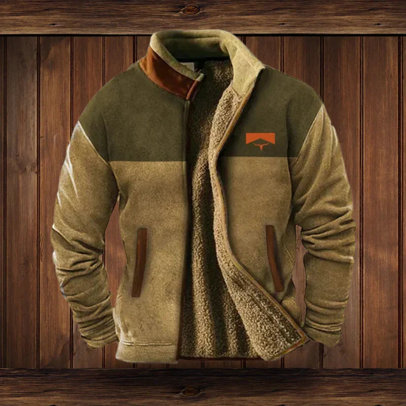 Men's Fleece Vest Relaxed Fit Full-Zip Stand Collar Casual Layering