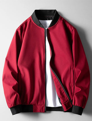 Men's Casual Bomber Jacket Zip Front Classic Fit Everyday Layering