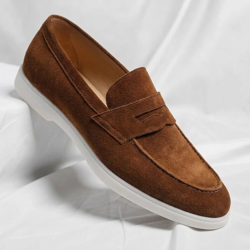 Men's Suede Penny Loafers Classic Slip-On Casual Stylish Everyday Footwear