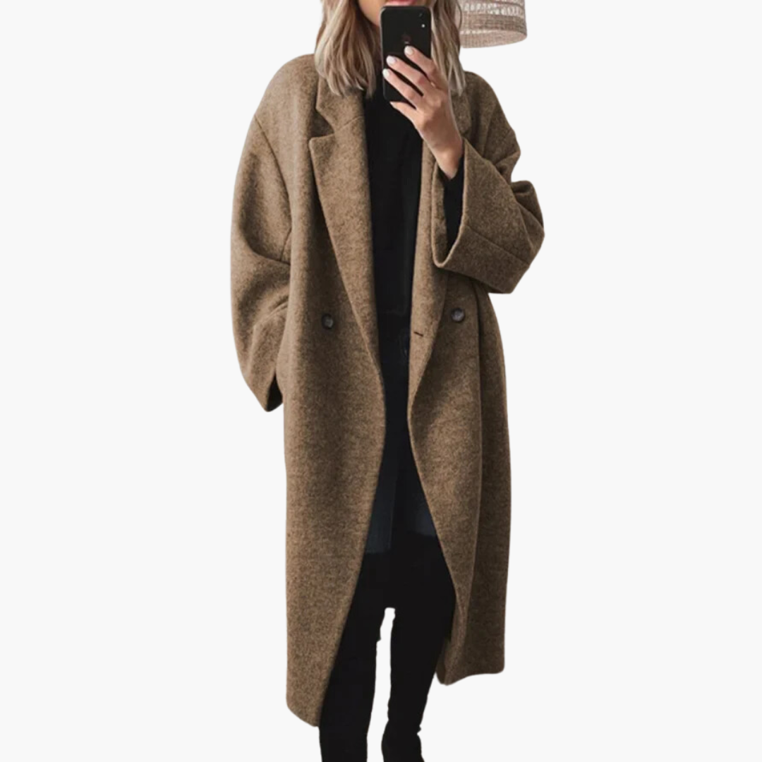 Women's Long Coat Relaxed Fit Open Front Cozy Layering Winter