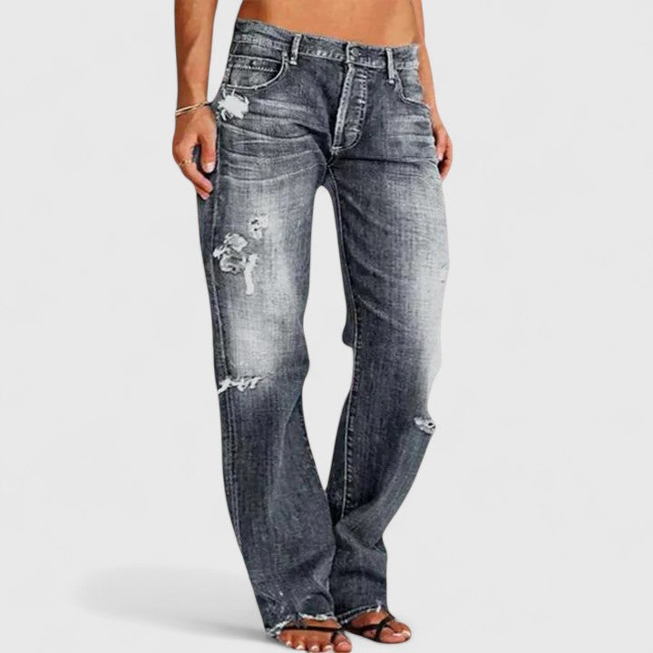 Women's Elegant High-Waisted Jeans Slim Fit Classic Styling Everyday Wear