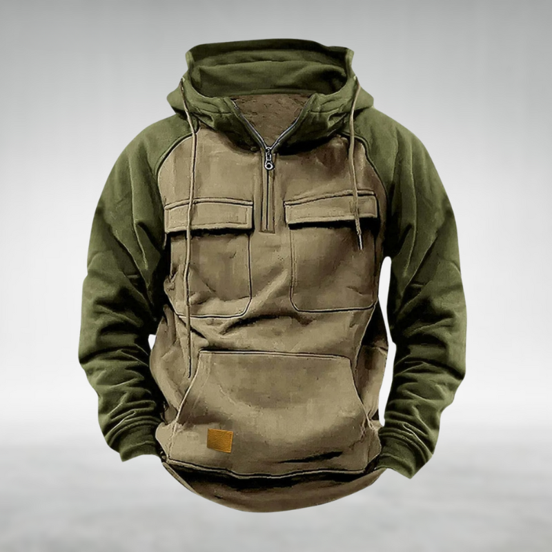 Men's Practical Winter Hoodie Adjustable Fit Zip Front Casual Outdoor