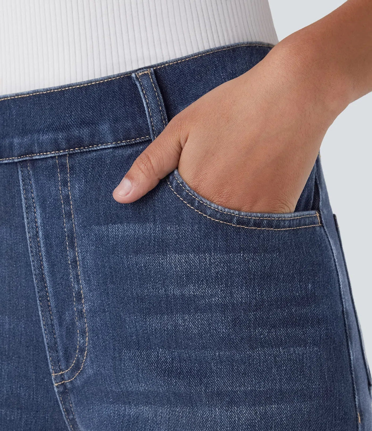 Women's High-Waisted Elastic Pants Stretchy Fit Everyday Casual Wear
