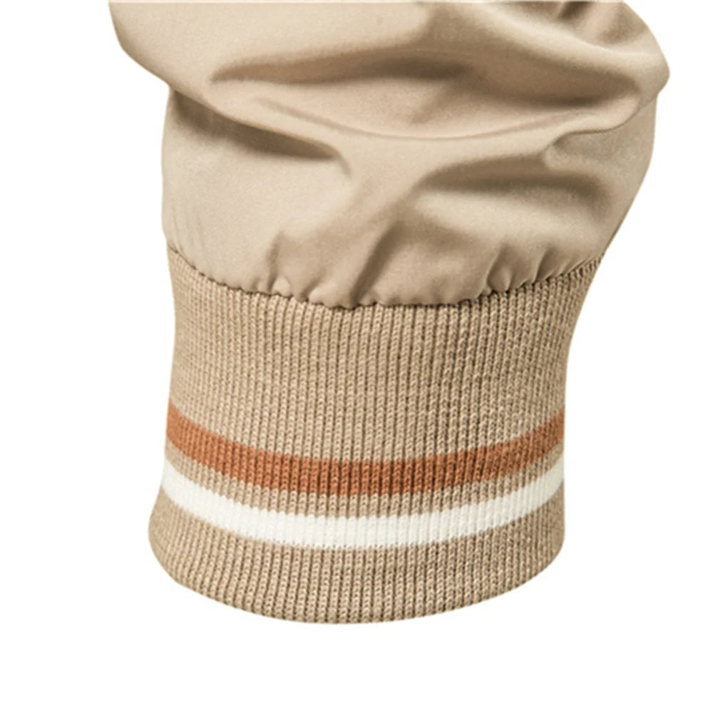 Men's Bomber Jacket Relaxed Fit Zip Front Ribbed Cuffs Casual Everyday
