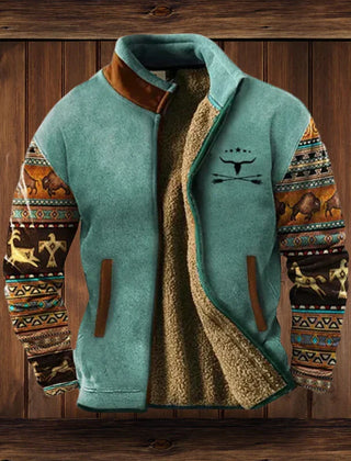 Men's Fleece Vest Relaxed Fit Full-Zip Stand Collar Casual Layering