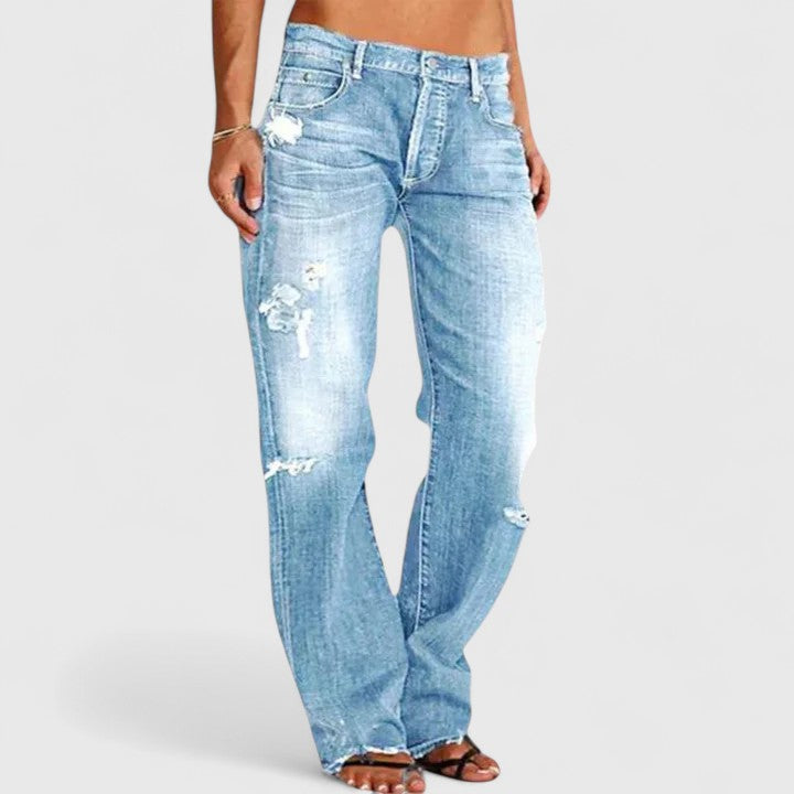 Women's Elegant High-Waisted Jeans Slim Fit Classic Styling Everyday Wear