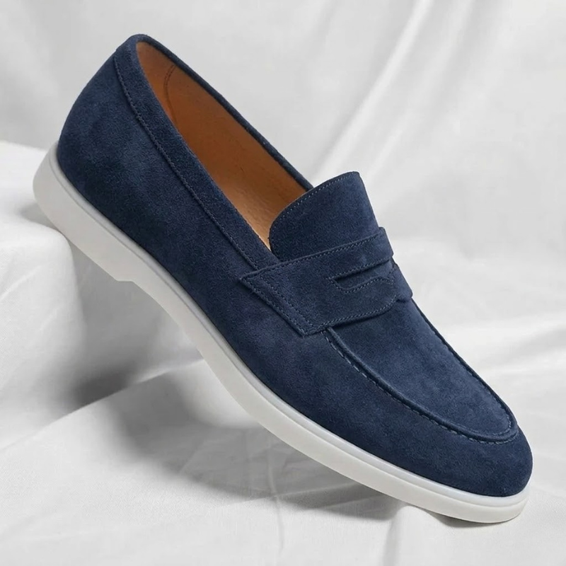 Men's Suede Penny Loafers Classic Slip-On Casual Stylish Everyday Footwear