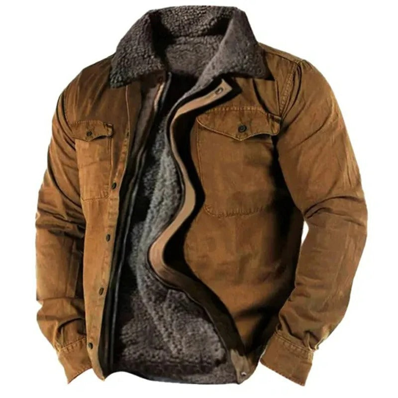Men's Classic Western Jacket Relaxed Fit Long Sleeve Button Closure Casual
