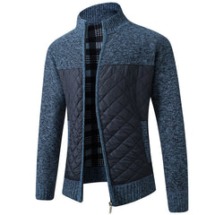 Men's Cardigan Jacket Stand-Up Collar Front Pockets Casual Layering