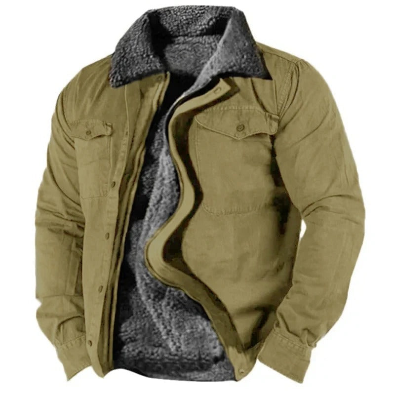 Men's Classic Western Jacket Relaxed Fit Long Sleeve Button Closure Casual