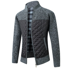 Men's Cardigan Jacket Stand-Up Collar Front Pockets Casual Layering