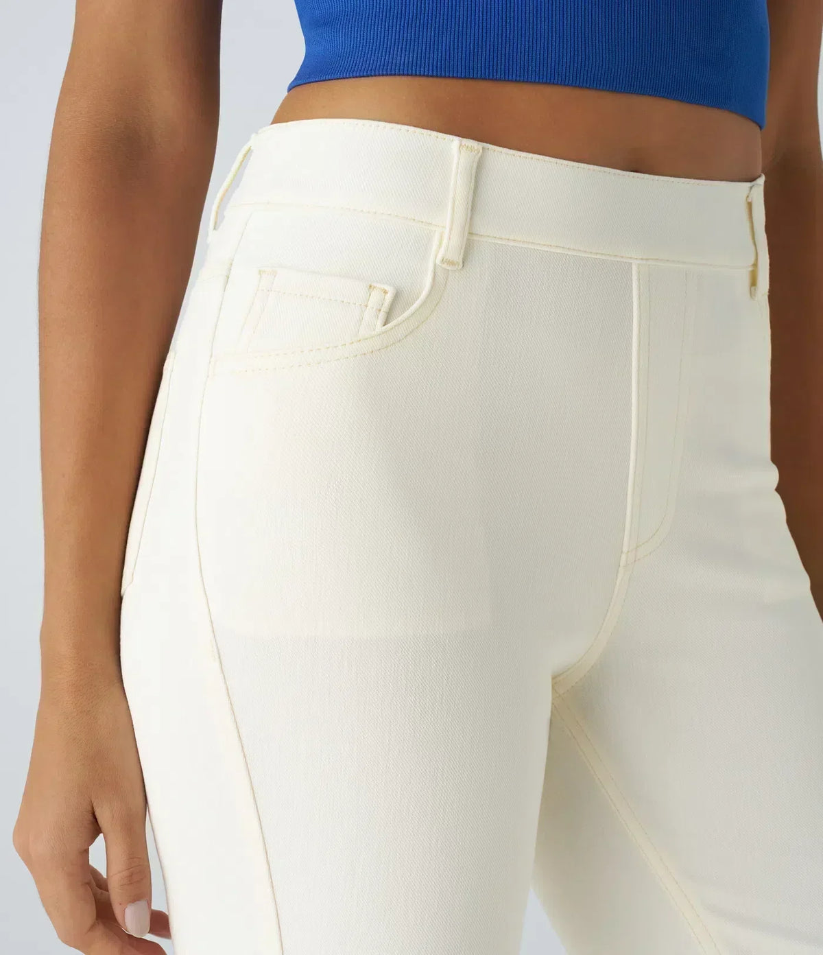 Women's High-Waisted Elastic Pants Stretchy Fit Everyday Casual Wear